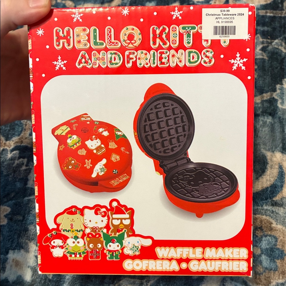 NIB Hello Kitty Red Waffle Maker